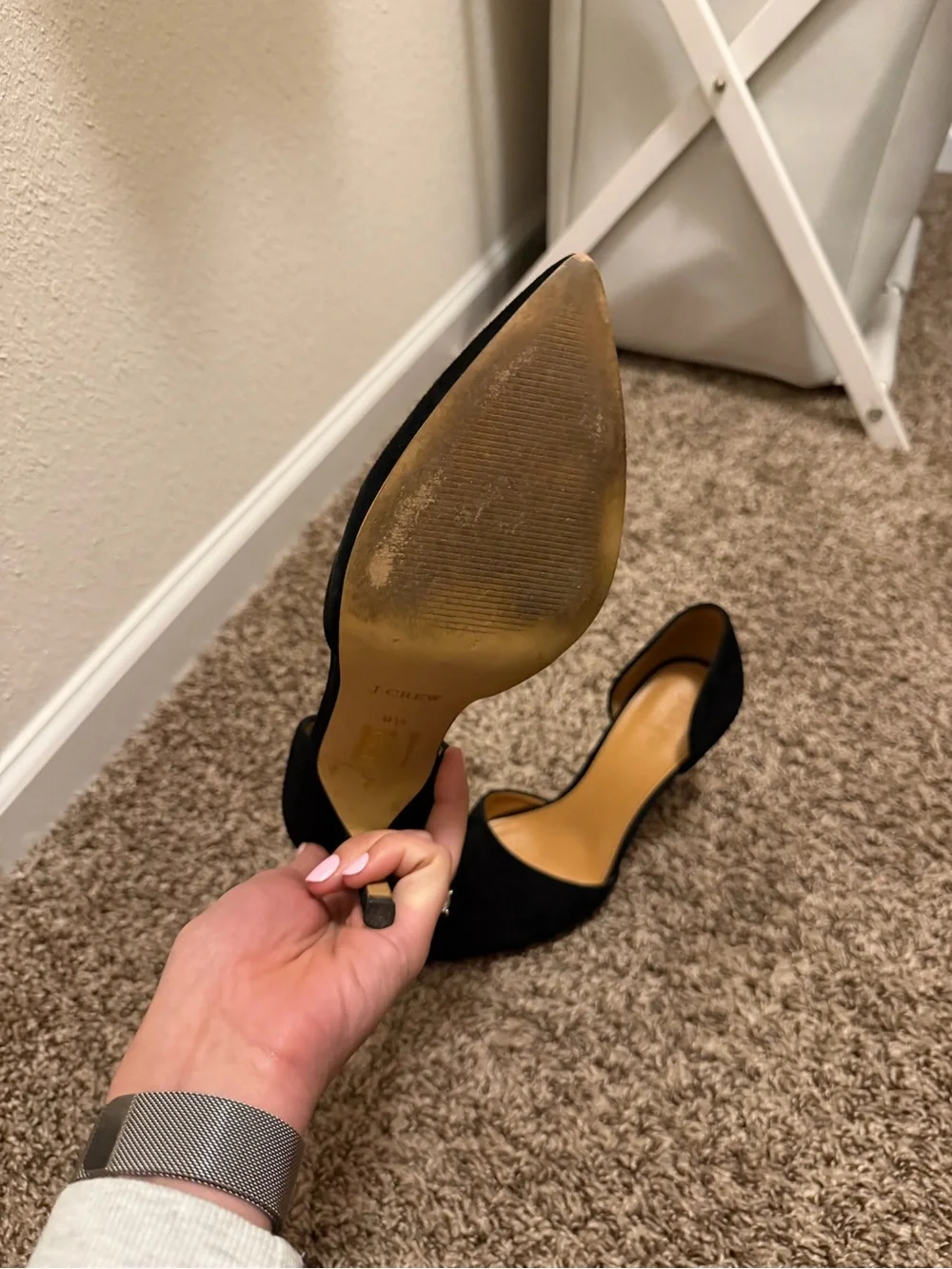 Black suede J.Crew heels